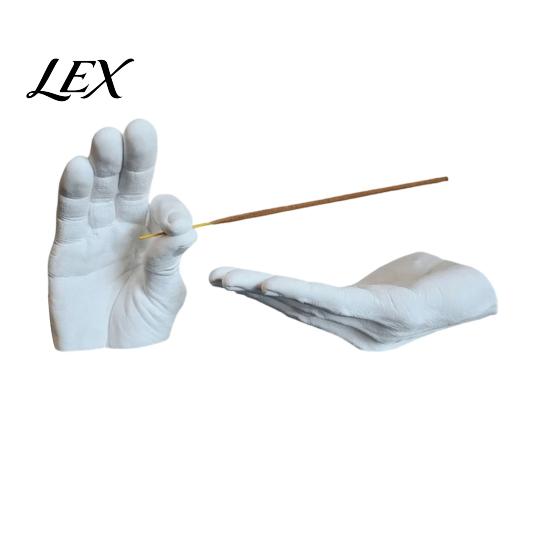 Study Room Desktop Ornaments Creative Hand Shape Incense Burner, Resin Decorative Ornament, Burner & Ash Collector Holder Set for Home Office