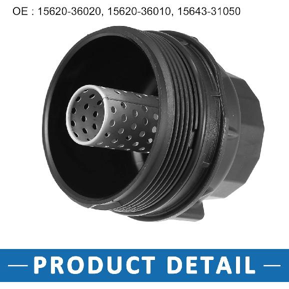 Auto Motorölfilterdeckel Ölablassschraube 15620-36020 mit O-Ring-Dichtung Ölfiltergehäusedeckel Baugruppe Teil für Toyota C-HR 2018-2019