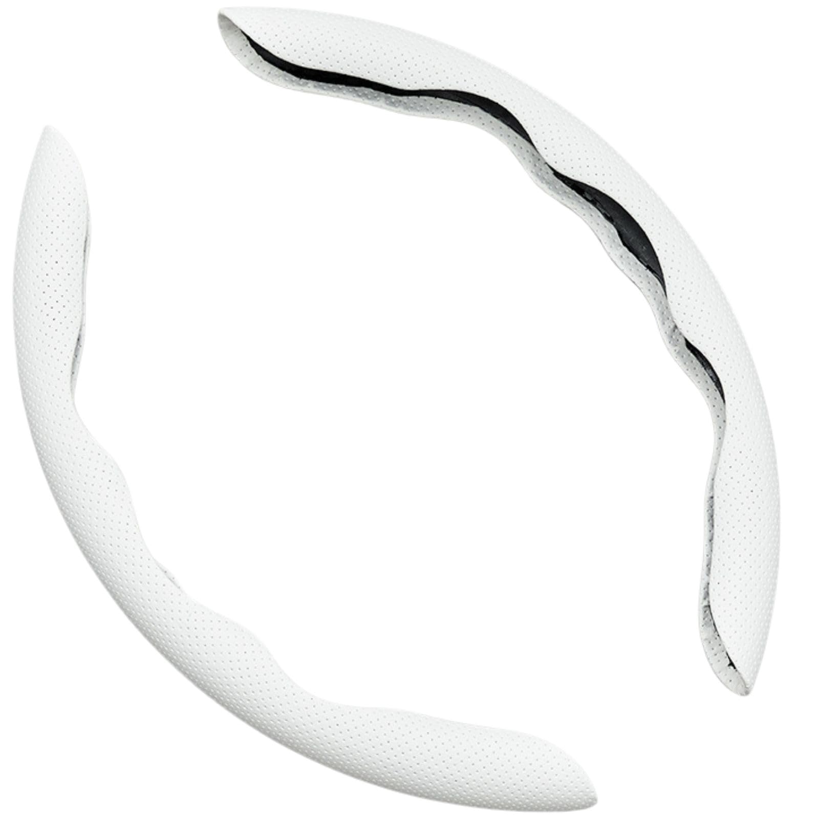 

adzu Universal Steering Wheel Cover, Car Steering Wheel Cover, Universal Perforated Leather Look for Cars and Trucks, Grip, Anti-Slip (Pristine White)