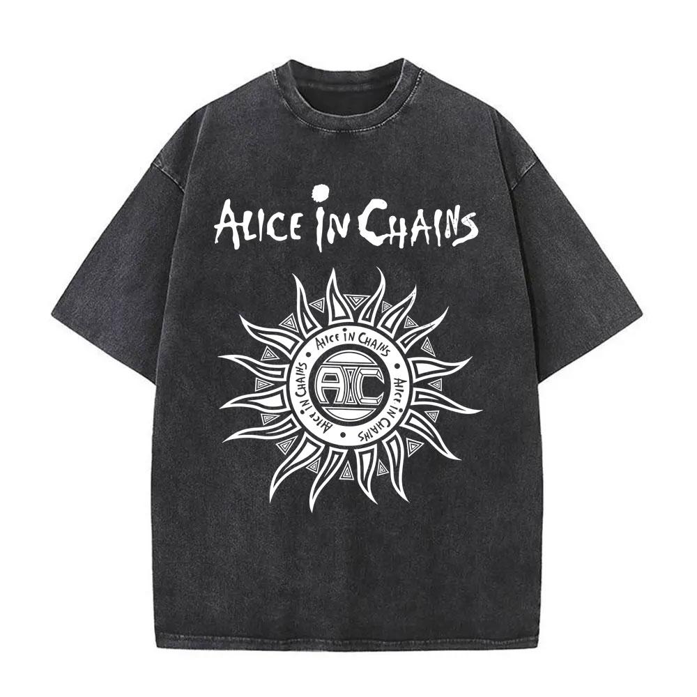 Prané Vintage Rocková Kapela Alice in Chains Grafický Potisk Obalu Alba Tričko Pánské Dámské Gotické Punkové Trička s Kulatým Výstřihem