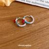 Dripping oil round smiley face love fashion simple ear buckle fresh and sweet earrings niche design earrings women