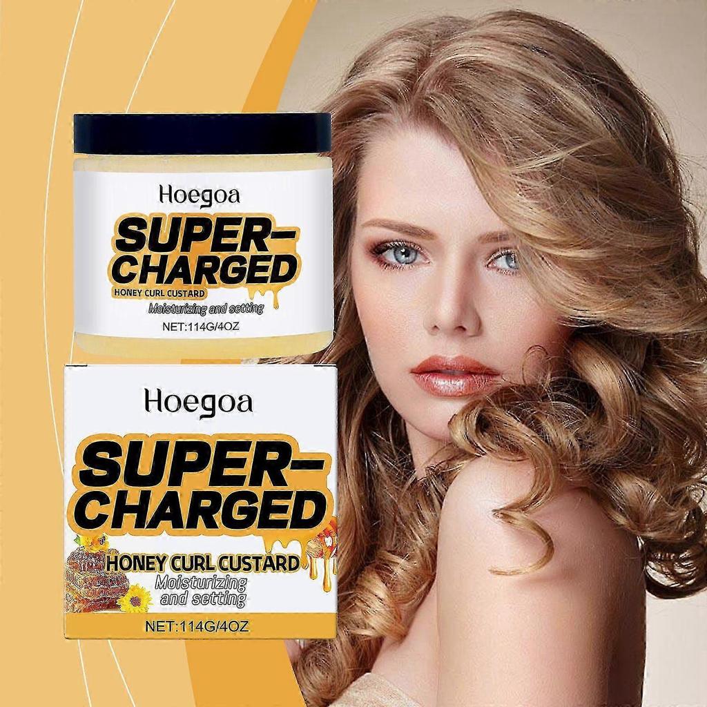 New Honey Curl Custard, Moisturizing and Setting Hair Cream For Female, Curl Defining Cream for Curly and Wavy Hair, 114g