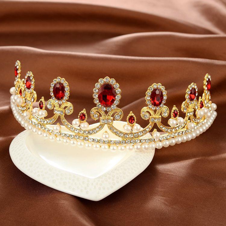 Braut Tiara Krone Geburtstag Super Fee Braut Tiara Barock Koreanische Hochzeitskleid Krone weiblich einfache und elegante Prinzessin