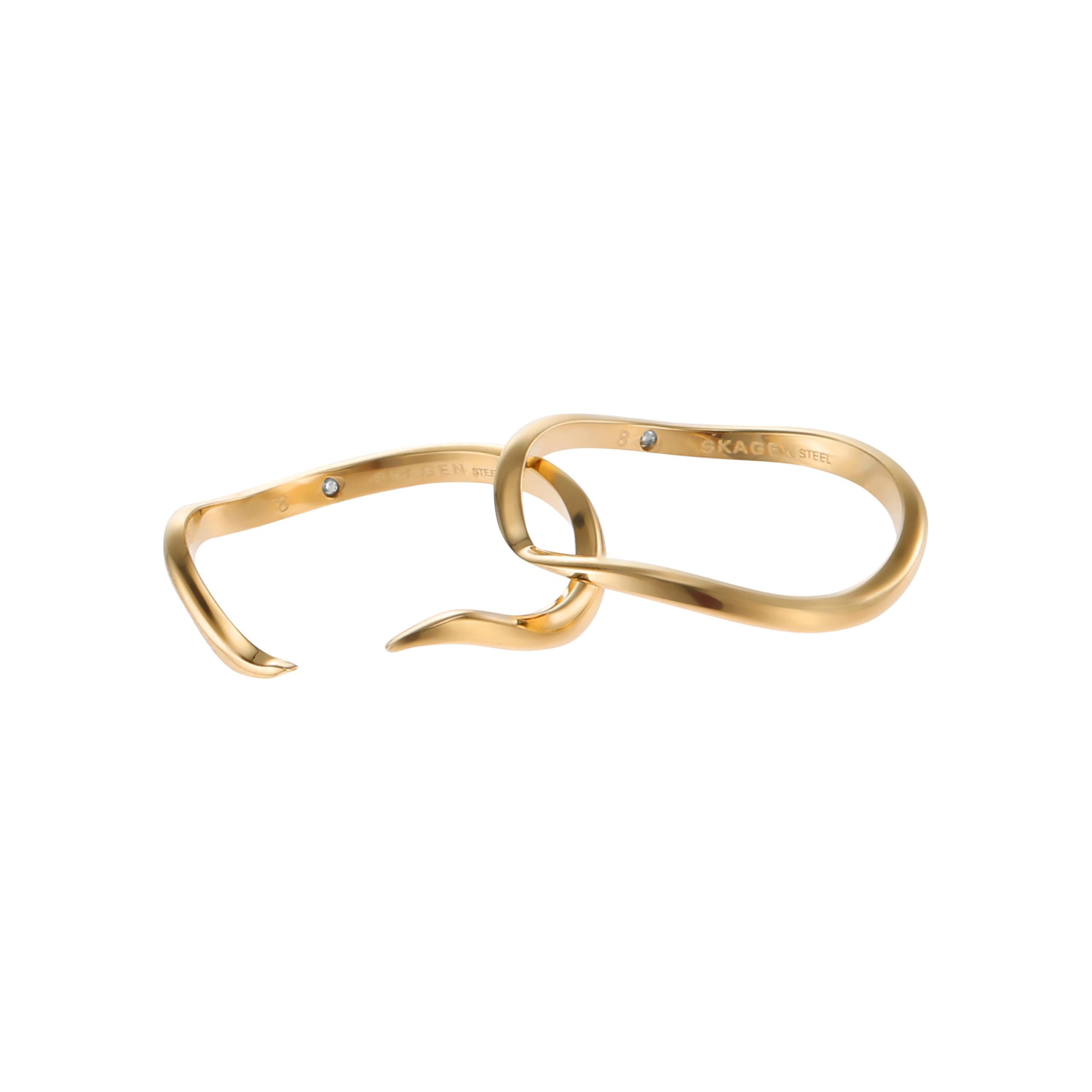 

Женское кольцо ESSENTIAL WAVES из нержавеющей стали золотистого тона [Skagen], SKJ17887106.5 золотой