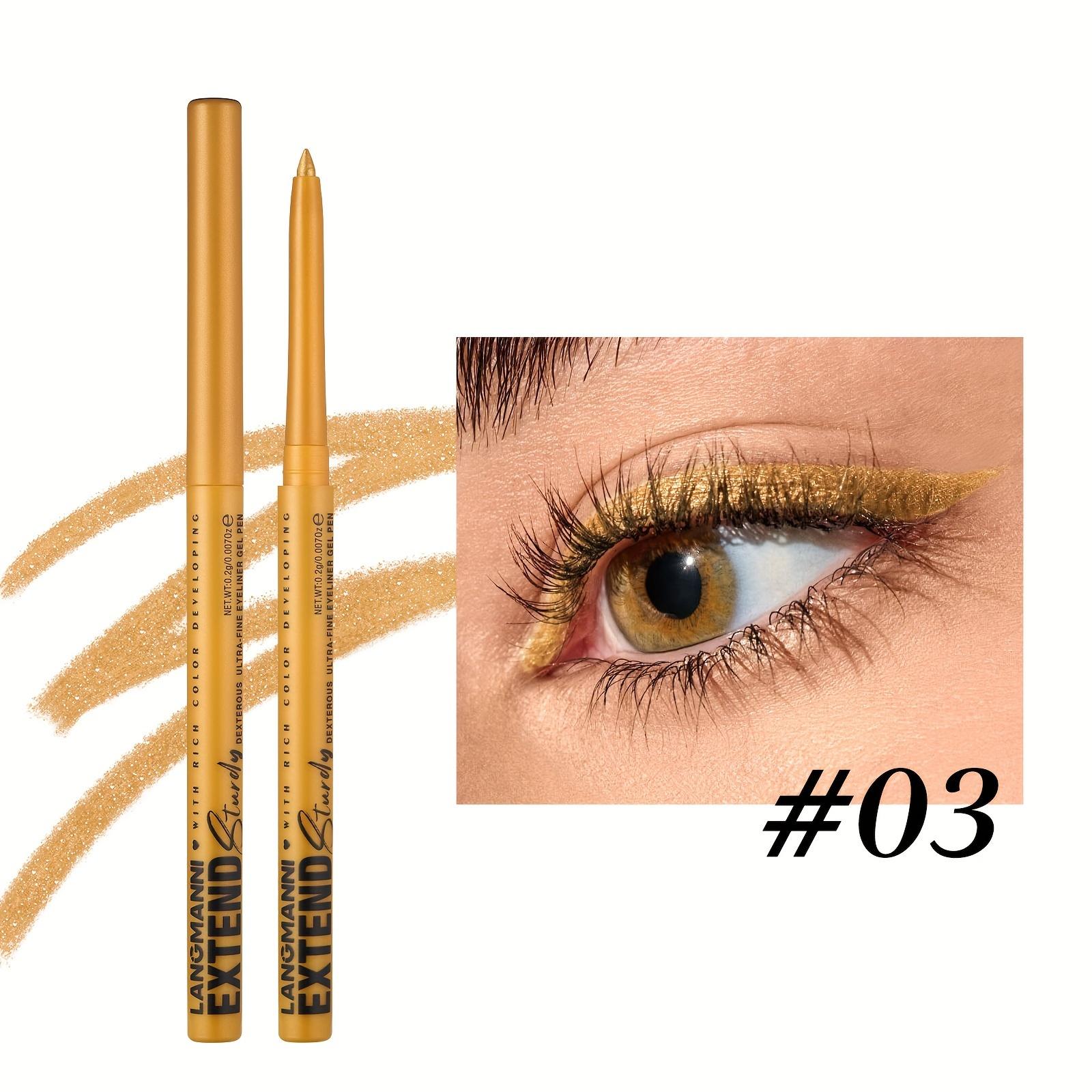 Matter Glitzer Wasserfester Eyeliner-Stift mit Concealer-Stift - Schnelltrocknend, Lang Anhaltend, Geschmeidige Anwendung in Blau, Braun und mehr 03