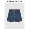 UR Women's Retro Washed Bow Denim Shorts