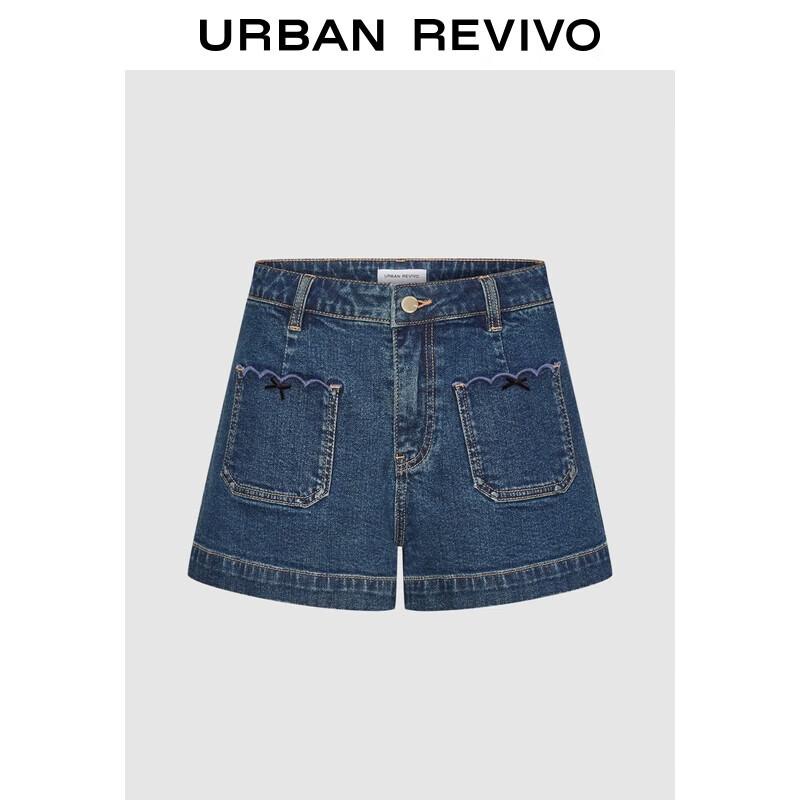 UR Women s Retro Washed Bow Denim Shorts 29