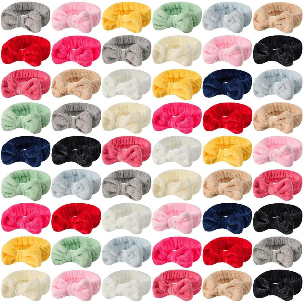 Flannel Bow Women'S Plush Leopard Print Face Wash Headband High Elastic Hair Accessories