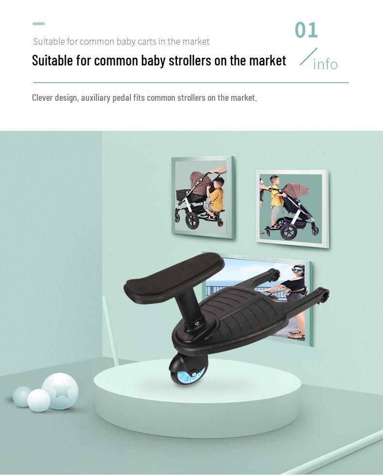 Two-in-One Stroller Pedal for Twins: Sit or Stand for Easy Travel with Kids