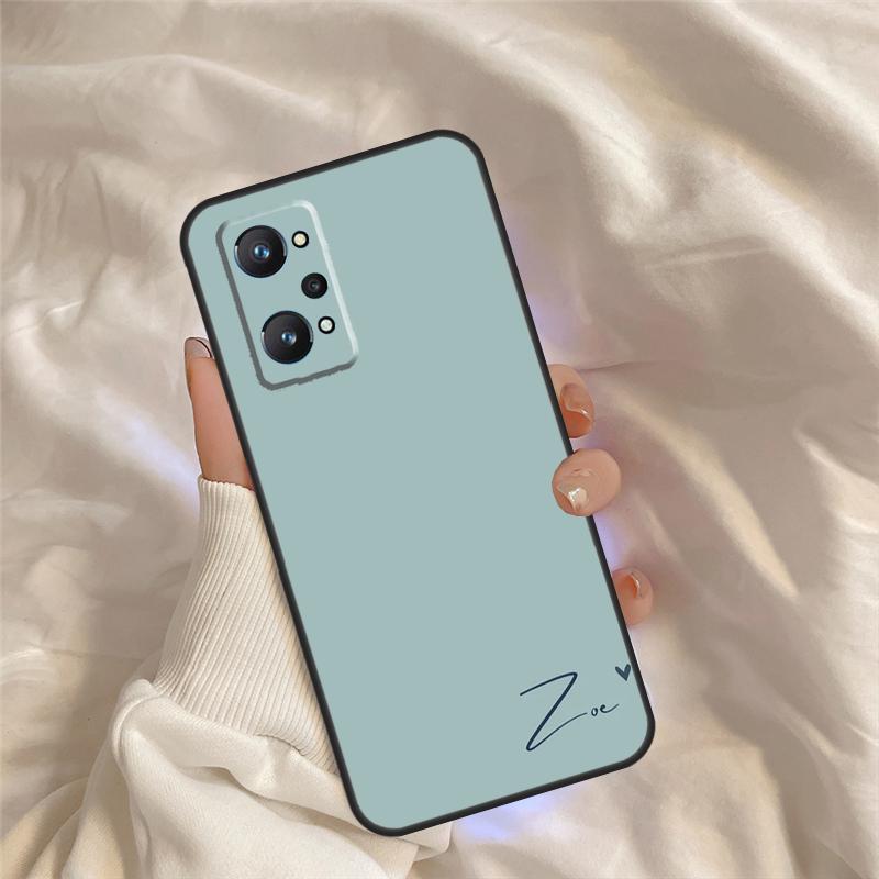 Personalise Custom Name Initial Pastel For Realme C55 C35 C33 C31 C30 C25 C21Y C15 C11 GT Neo 5 3 2 Realme 9 10 11 Pro Plus Case