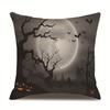 Halloween Linen Pillow Cover Printed Pillow Cover