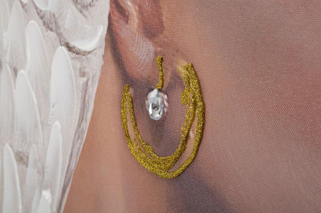 Tablou de perete lucrat manual Kloe Vertical Cm 90X3X120