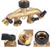 1Pc Female Thread 3/4" Brass 4-Way Garden Hose Diverter Y Type Faucet Connector Garden Irrigation Watering Supplies