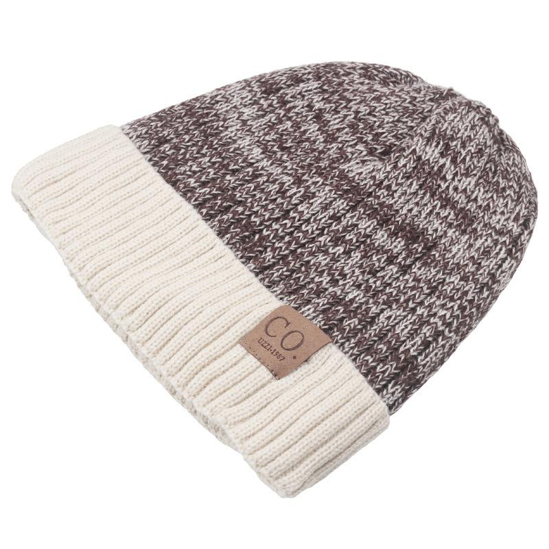 Wool hat women's winter face small knitted fleece thickened warm bald hat men's trendy windproof Internet celebrity letter cold hat