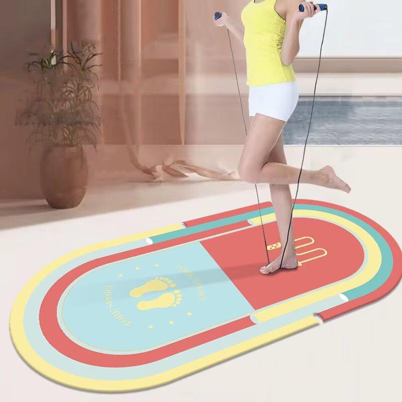 Colorful Soft Skip Rope Mat Large Non-slip Indoor Room Fitness Sports Shock Absorption Skip Rope Mat Yoga Carpet Tatami Area Rug