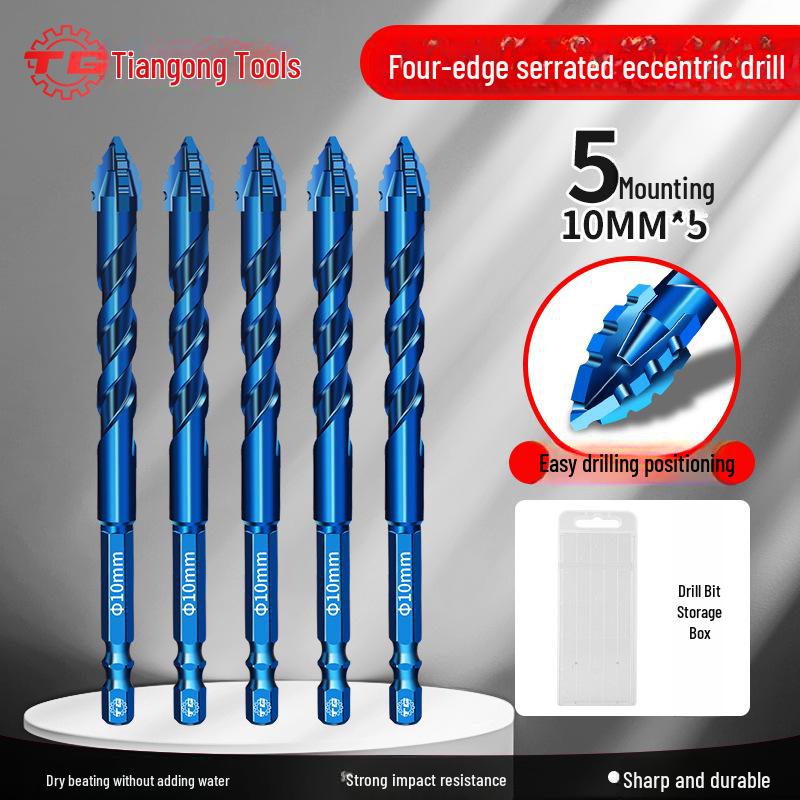 Tiangong Serrated Eccentric Drill Bit for Tile, Ceramic, Glass, Marble & Concrete