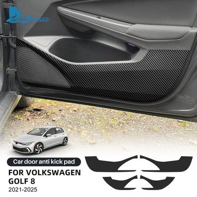 Door Anti-kick Pad For for Volkswagen VW Golf 8 MK8 2024 2025 LHD RHD Car Leather Carbon Mat Trim Accessories