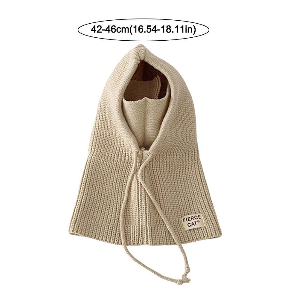 One-piece Baby Balaclava Hat Ears Neck Knitted Cap Fashion Scarf Mask Hats  Children