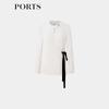 Ports Women's Elegant Scarf Collar Silk Blend Blouse