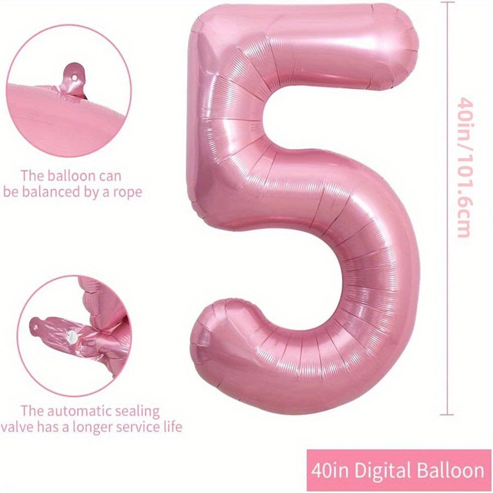 40inch Pink Foil Birthday Balloons Helium Number Ballon Figures Wedding Decor Birthday Party Decorations Baby Shower Globos 5