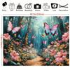 2D Magical Enchanted Forest with Butterflies and Floral Path Photo Booth Background