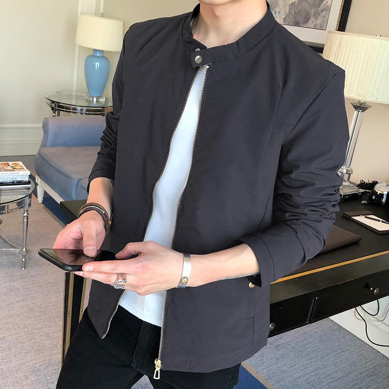 

Мужская новая куртка куртка мужская корейская версия тренд весна и осень мода красивый топ универсальный однотонный мужское пальто мужское 3XL