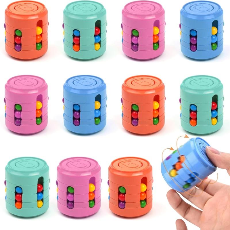 Rotating Fidget Toys Magic Bean Puzzle Cube Fidget Spinners Classroom Prizes Goodie Bag Stuffers Birthday Party Favors For Kids