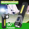 90° Rotatable LED Flashlight – USB Rechargeable Magnetic Camping Lantern, Mini Portable Torch for Outdoor/Hiking