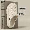 Men Eva Clogs Summertime Woven Design Lightweight Cushioned Sole Non Slip Garden Shoes Breathable Slip On Daily Outside Beach Sandal Shoes