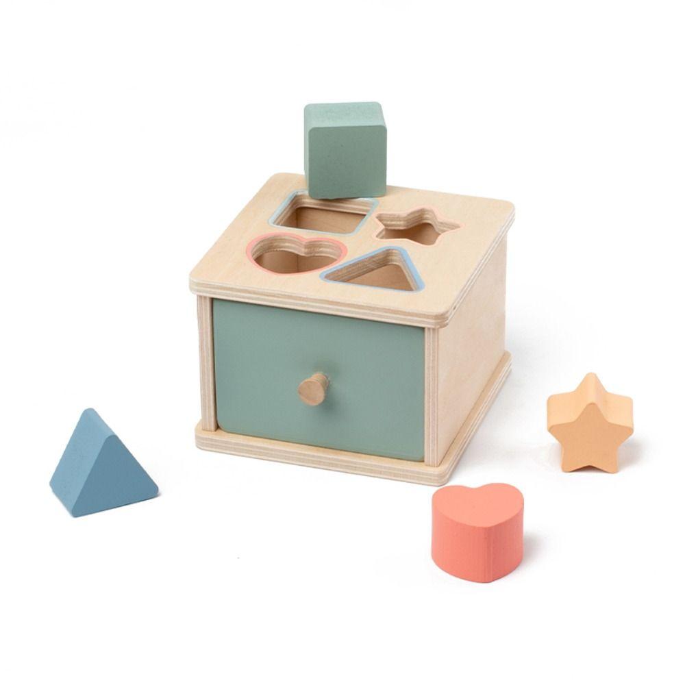 Color Cognition Montessori Wooden Toy Shape Matching Early Education Box  Birthday Gift