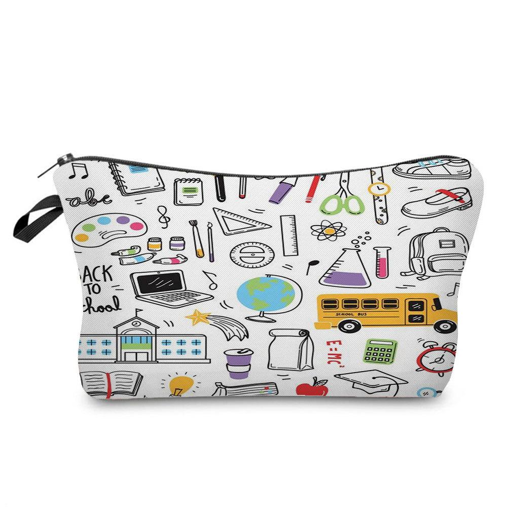 Women Chemical Physics Formulas Print Cosmetic Bag Toiletries Organize Travel Storage Case 6768