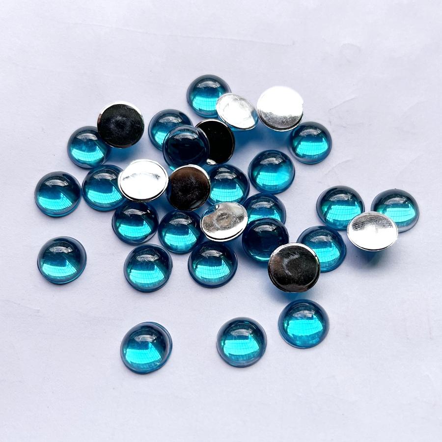 

100 шт. красивый цветной 10 мм полукруглый чехол для телефона украшение с плоской задней частью DIY ювелирное украшение кристалл стразы светло-синий