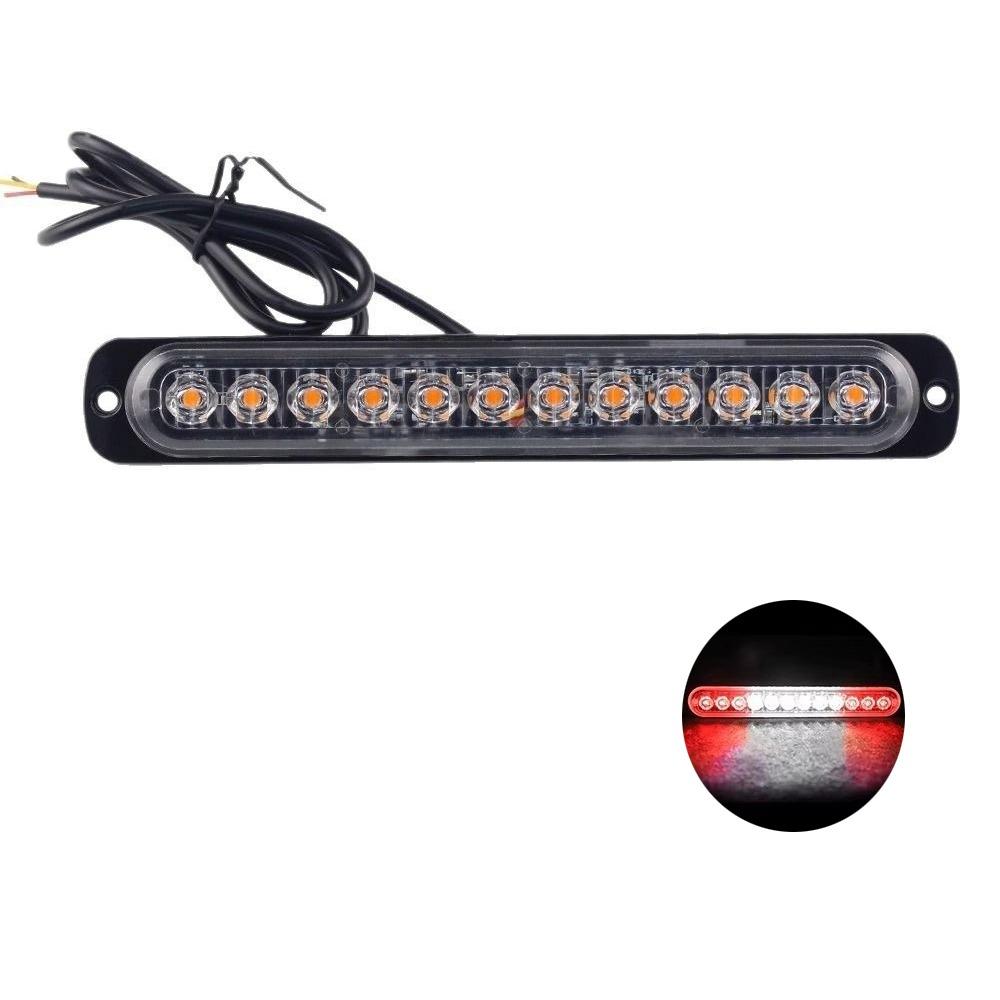 Waterproof 12 LED Stroboscopes Strobe 12-24V Constantly Bright Lights Emergency Flashing Light Side Marker Light Bars