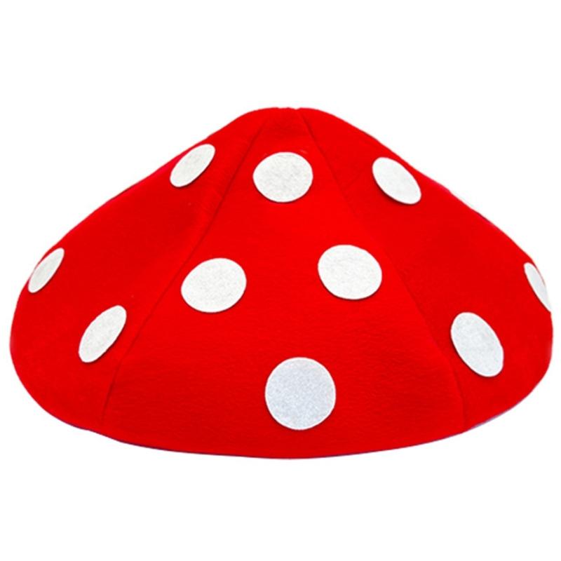 Lovely Polkas Dot Mushrooms Hat Soft Plush Warm Winter Hat Adjustable Unisex Hat for Winter Warmth