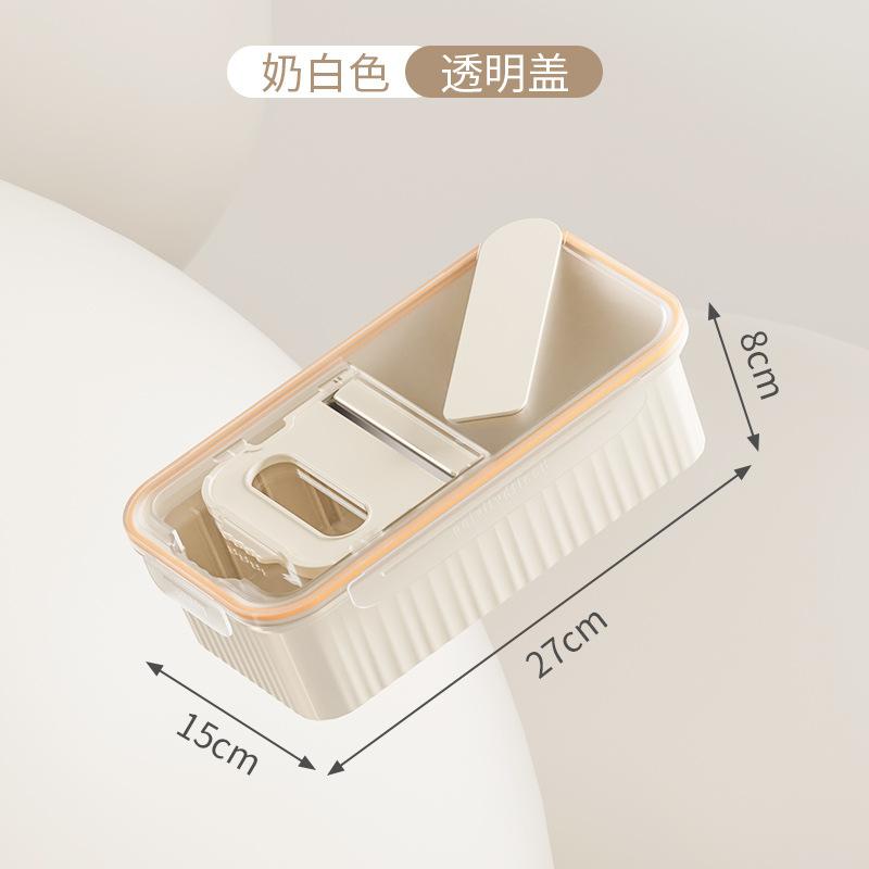 Korean Kimchi Fresh-Keeping Box Kitchen Refrigerator Pickle Seal Box with Cutter Portable Korean Bento Box Food Grade Lunch Box