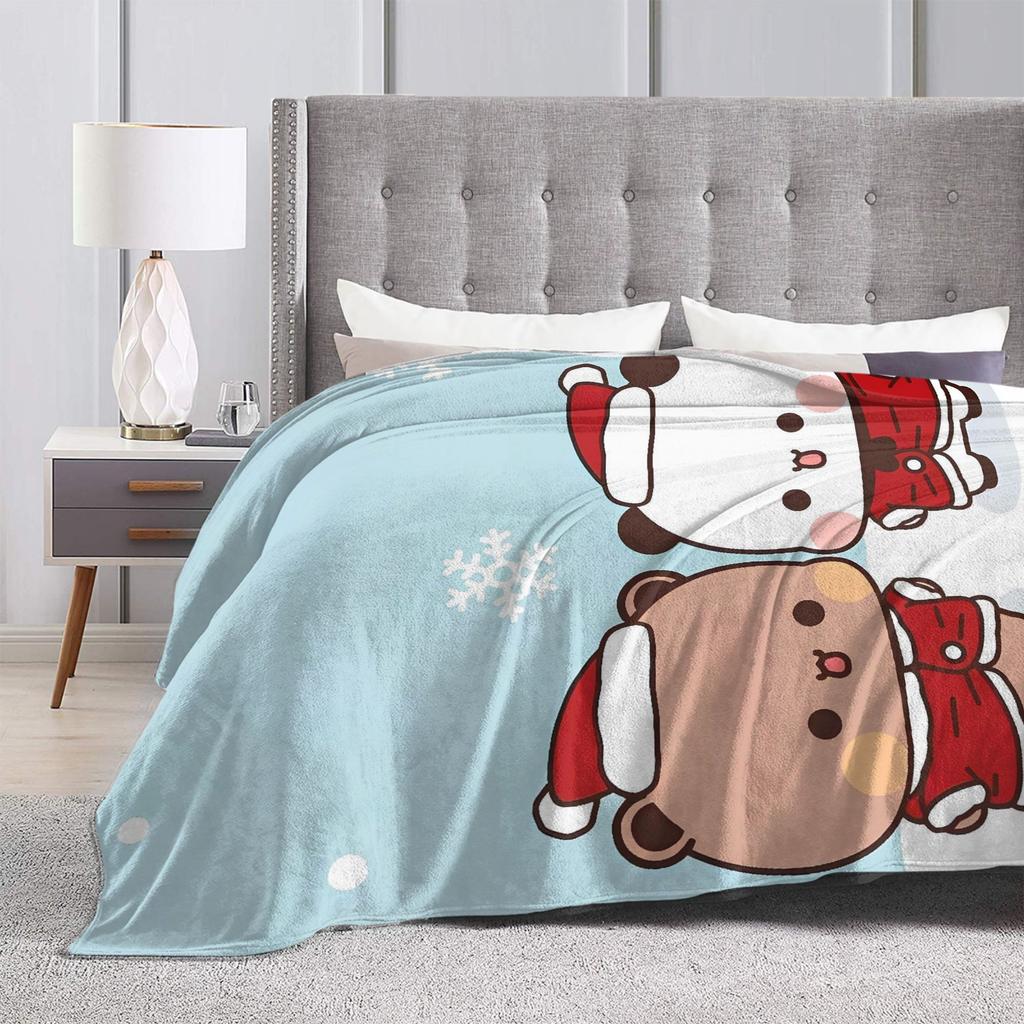 Warm Soft Blanket Bear And Panda Bubu Dudu Kawaii Bear Throw Blanket Flannel Bedspread For Couch Chair Sofa Bed Sofa Bed Cover