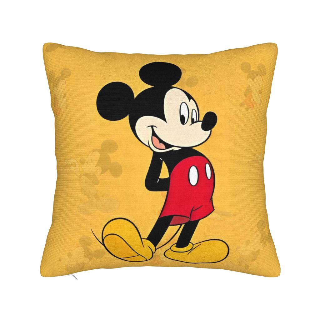 Mickey Mouse Kuddfodral Polyester Kudde för Soffa Söt Känd Tecknad, Avslappnade Kuddfodral