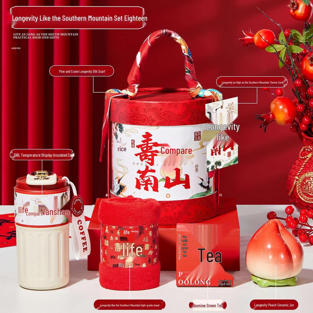 Elderly Birthday Celebration Gift Box: Perfect for 60th, 70th, 80th, 90th Birthdays and Longevity Parties.