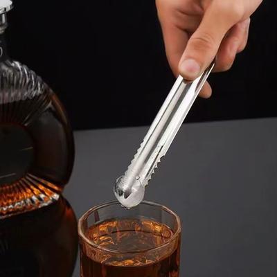 Ice Clamp Heat-Resistant Stainless Steel Ice Tongs Non-Slip Serrated Grip -Free Kitchen Utensils for Barbecue Snack Tongs