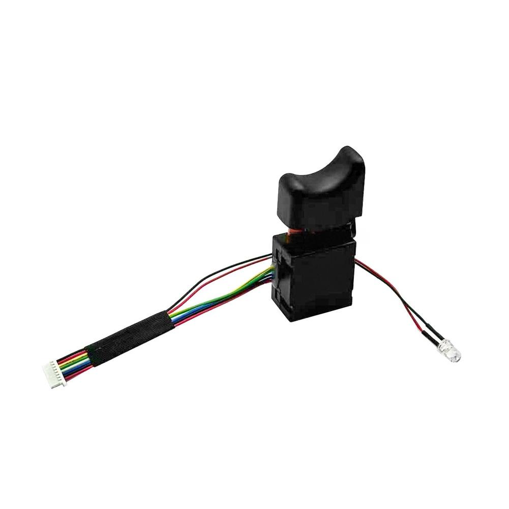 8-Wire Electric Drill Switch for Brushless Cordless Drills Dustproof Casing LED Indicator and Adjustable Bidirectional Speed