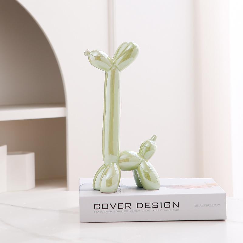 Nordic Luxury Ceramic Balloon Dog Ornament for Home Décor