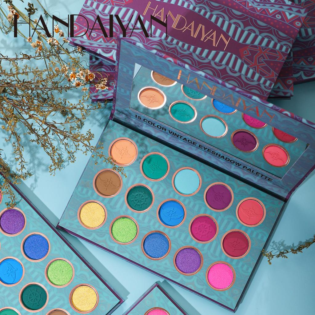 15barevná retro paletka očních stínů se zrcadlovým perleťovým matným make-up očním stínem