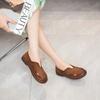 The First Layer of Cowhide Retro Soft-soled Single Shoes for Women's Summer New Hollow Breathable Sen Women's Shoes, One Pedal for Women's Shoes