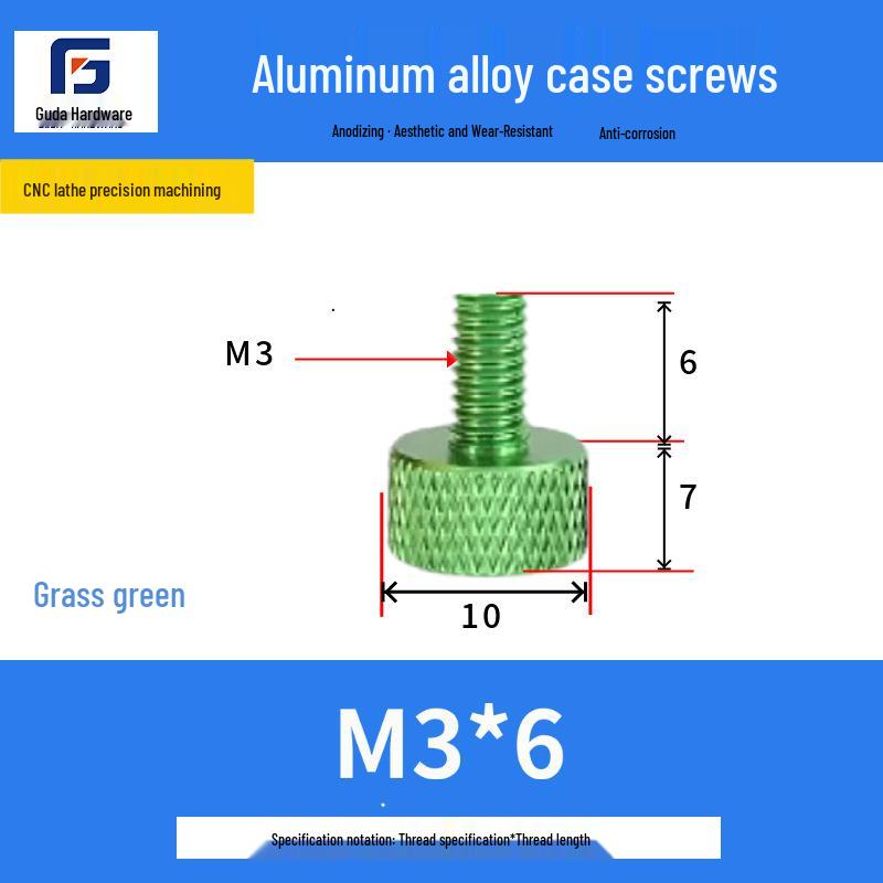 Knurled Aluminum Alloy Hand-Tightening Knob - M3M4M5M6M8 Sizes.