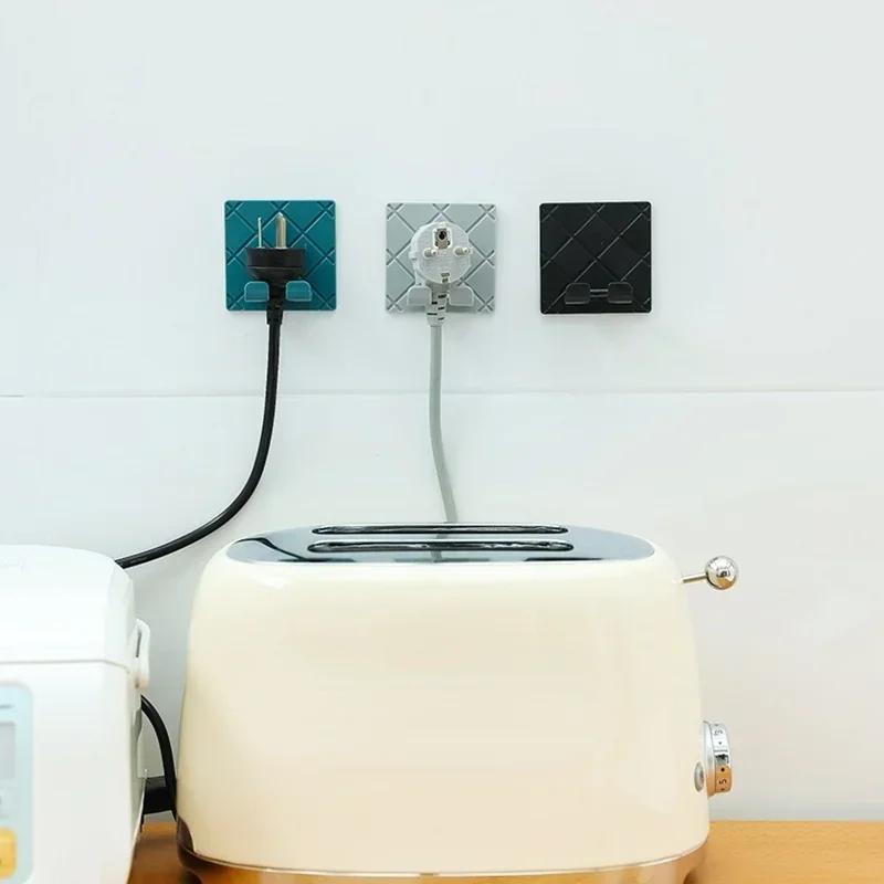 Plugg Ledning Sokkel Holder Krok Plugg Kabel Organizer for Stue Arbeidsrom Kjøkken Toalett Vaskerom Kontorpult Strøm USB Kroker