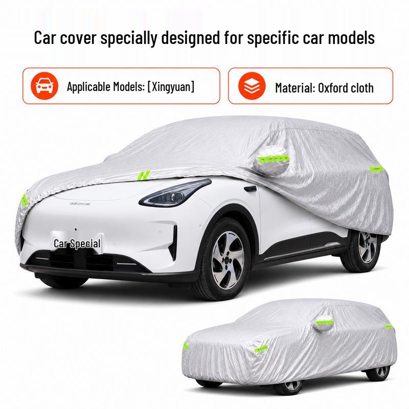 Geely Xingyuan Sunproof Waterproof Car Cover: All-Season, Heat-Insulating, Oxford Cloth
