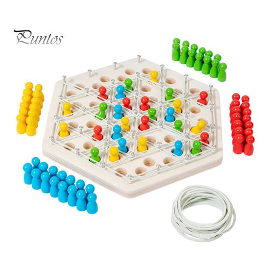 

1 набор Треугольные шахматы Настольная игра от 2 до 4 игроков Геометрия Обучение фокусировке Логика Обучение Резиновая лента Треугольник Pegboard Стратегическая игра Игрушка 1 Set