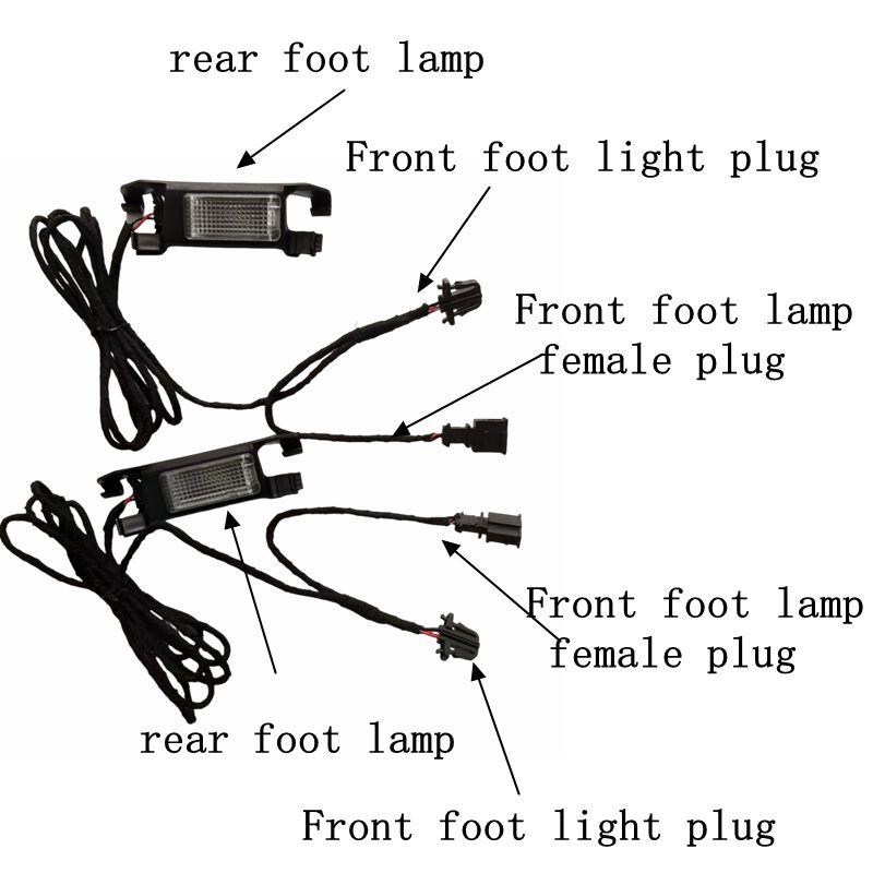 Car Interior LED Footwell Light Foot Lamp with Cable Wire Harness For PASSAT 3G B8 Golf 7 MK7 Tiguan 2017 5GG947409 5GG 947 409