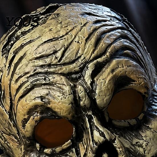 Maschera Spaventosa Cosplay Teschio Marcio Dettagliata per Halloween, Cappuccio in Lattice Scheletro Realistico, Maschera Morbida per Feste Horror Comoda per Escape Room & Costumi