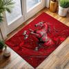 Red Horse with Ornate Floral Patterns Patterned carpet, non slip mat suitable for living room and bedroom sofas